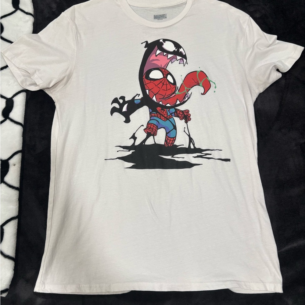 Marvel White T-Shirt with Red and Black Graphic